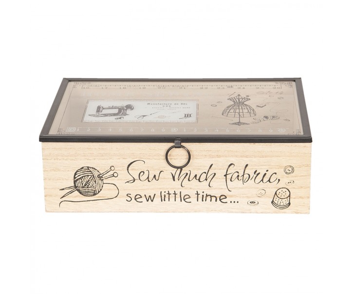 Dřevěný šicí box - 25*17*8 cm Clayre & Eef