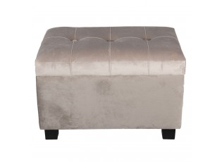 Šedá sametová podnožka Grey - 50*34*33 cm