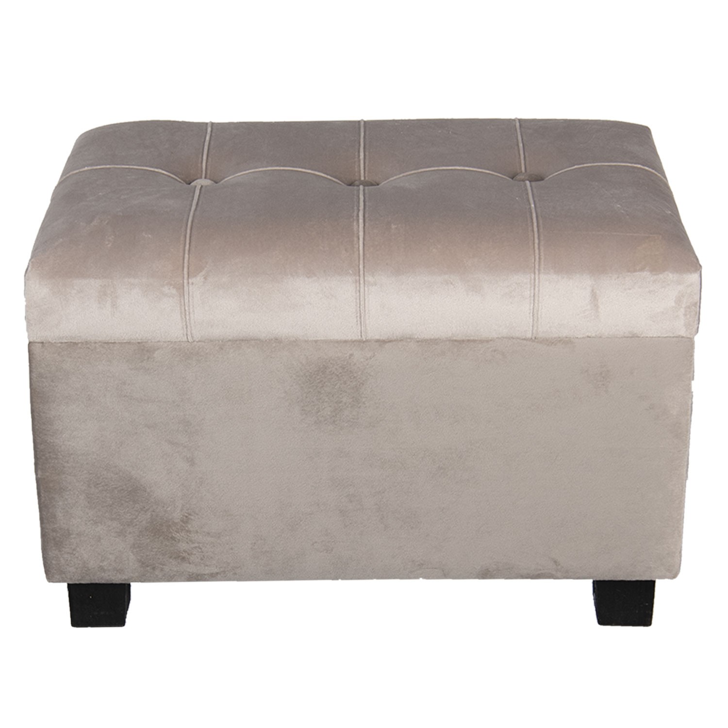 Šedá sametová podnožka Grey - 50*34*33 cm