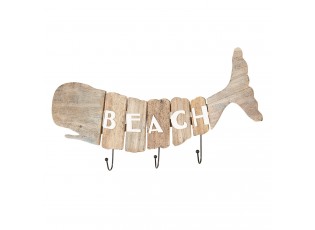 Dřevěný věšák velryba Beach - 58*5*27 cm