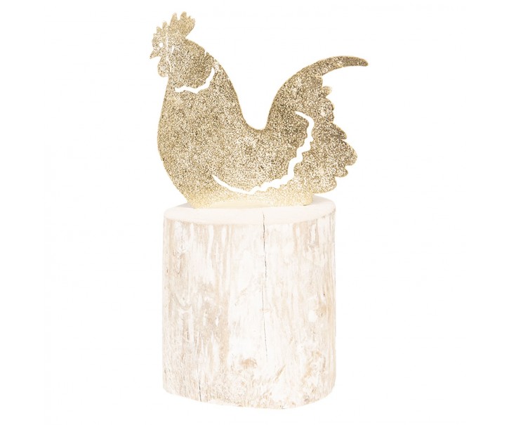 Kovová velikonoční dekorace Kohout - 10*7*17 cm Clayre & Eef