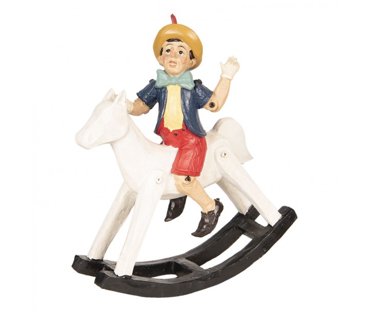 Dekorace Pinocchio na houpacím koni - 26*8*29 cm Clayre & Eef
