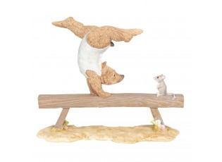 Dekorace Medvěd cvičící gymnastiku - 18*6*15 cm