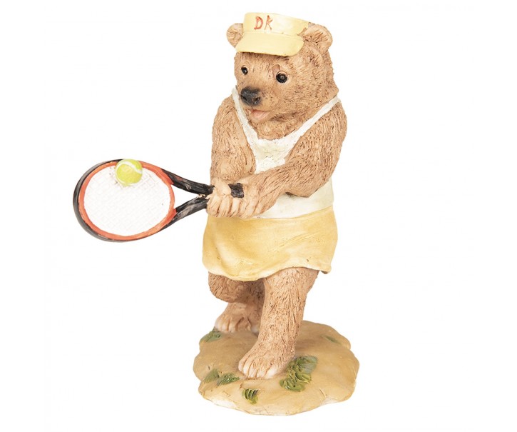 Dekorace Medvěd hrající tenis - 8*7*11 cm Clayre & Eef