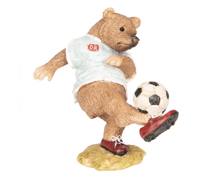 Dekorace Medvěd hrající fotbal - 10*6*10 cm Clayre & Eef