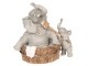 Dekorativní soška slonů při koupání - 13*9*13 cm Clayre & Eef