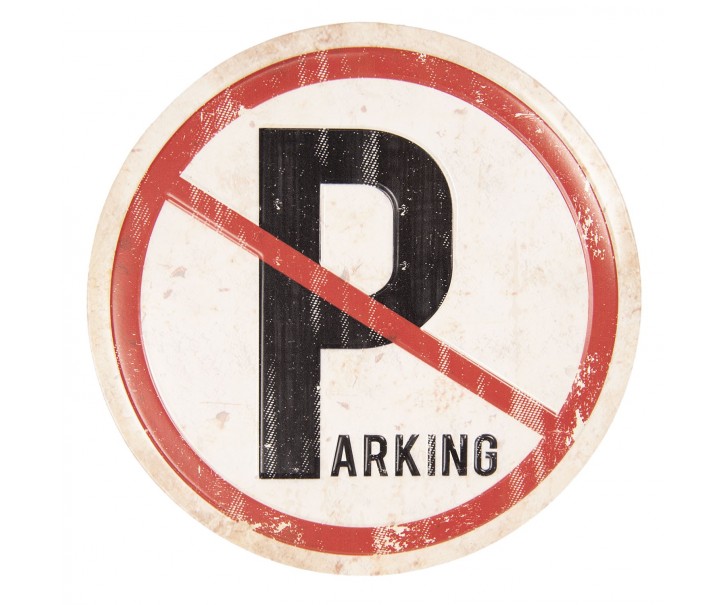 Kovová cedule stop parking - Ø 35 cm Clayre & Eef