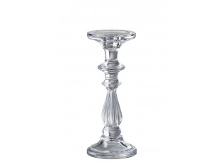 Skleněný transparentní svícen Tibo medium - Ø 10*25cm