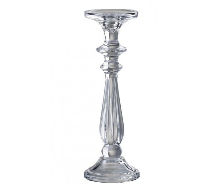 Skleněný transparentní svícen Tibo large - Ø 10*30cm J-Line by Jolipa
