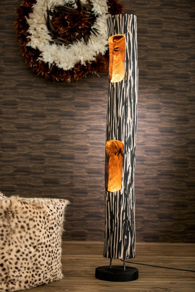 Stojací dřevěná lampa Paulownia Black 2 - Ø 21*133 cm J-Line by Jolipa Stojací dřevěná lampa Paulownia Black 2 - Ø 21*133 cm J-Line by Jolipa