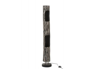 Stojací dřevěná lampa Paulownia Black 2 - Ø 21*133 cm