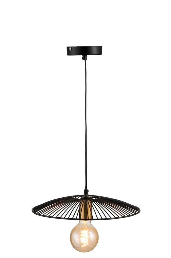 Černé kovové stropní světlo Line small - Ø 35*85 cm J-Line by Jolipa Černé kovové stropní světlo Line small - Ø 35*85 cm J-Line by Jolipa