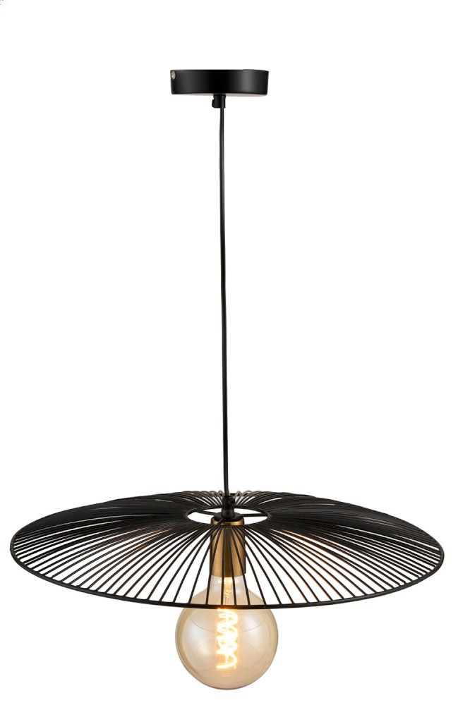 Černé kovové stropní světlo Line large - Ø 50*90 cm J-Line by Jolipa Černé kovové stropní světlo Line large - Ø 50*90 cm J-Line by Jolipa