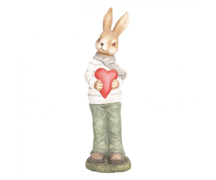 Velikonoční dekorace Králík se srdcem - 19*18*60 cm Clayre & Eef