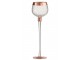 Skleněný svícen na noze s popraskáním Copper - Ø 9*30cm J-Line by Jolipa