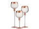 Skleněný svícen na noze s popraskáním Copper - Ø 9*30cm J-Line by Jolipa