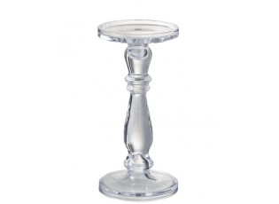 Skleněný transparentní svícen Leti medium - Ø 13*27cm