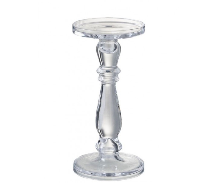 Skleněný transparentní svícen Leti medium - Ø 13*27cm J-Line by Jolipa