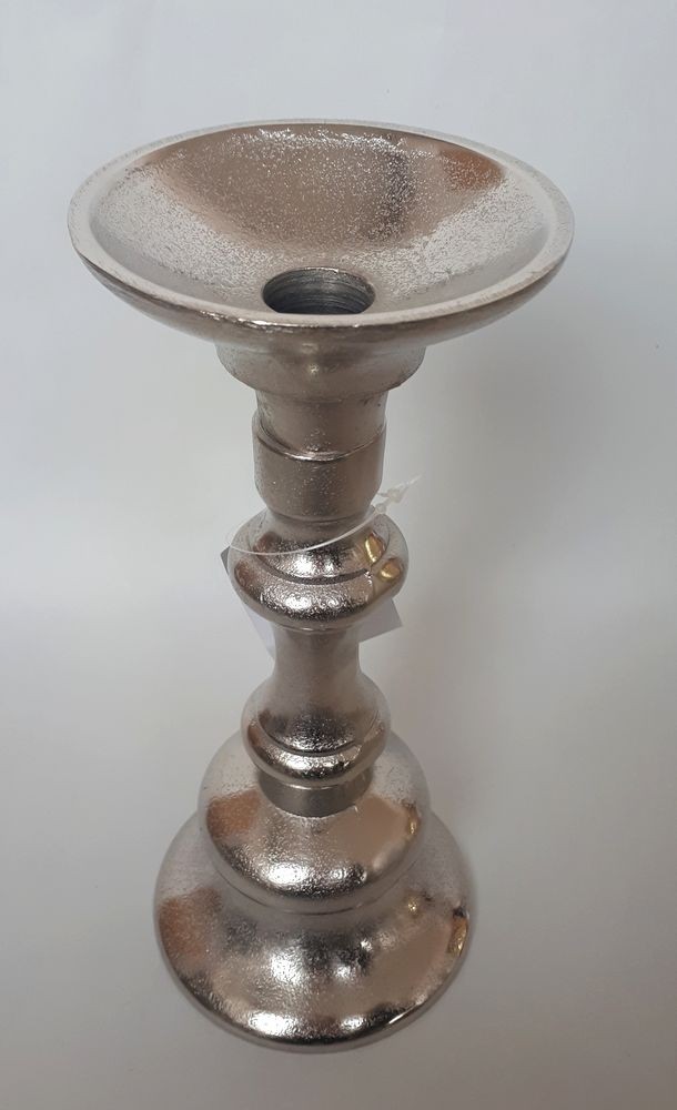 Kovový stříbrný svícen - Ø 9*22cm Ostatní Kovový stříbrný svícen - Ø 9*22cm Ostatní