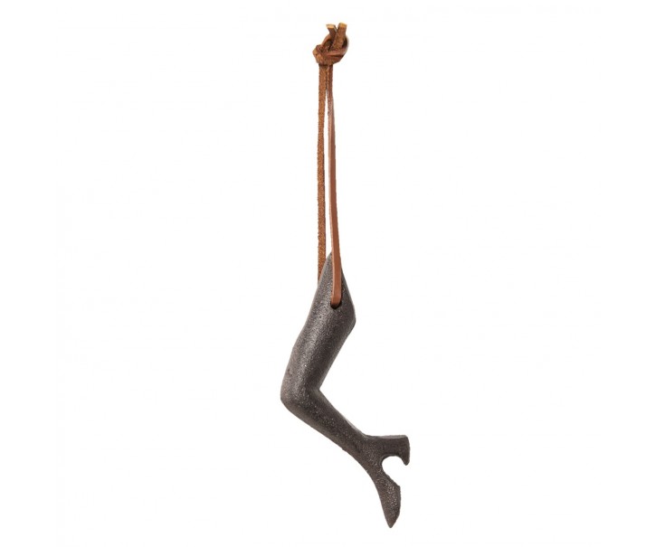 Kovový příruční otvírák na láhve ve tvaru dámské nohy s podpatkem - 3*2*10 cm Clayre & Eef