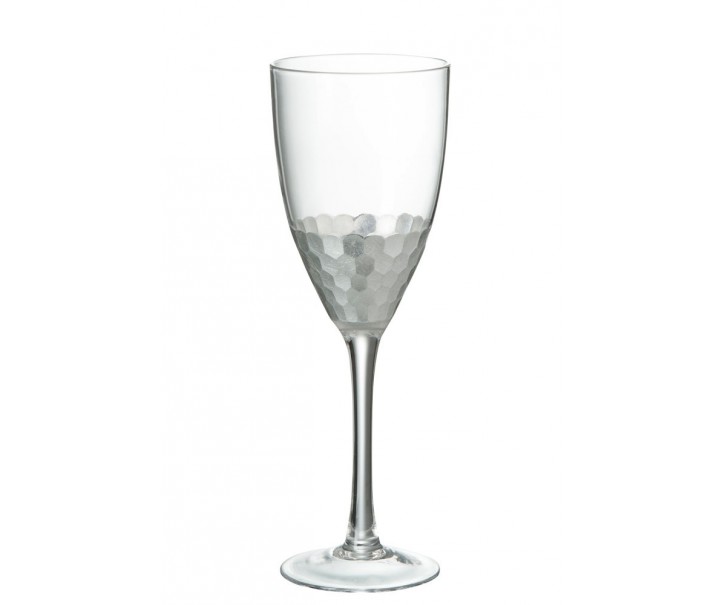 Sklenička na červené víno Silver - Ø 8*23,5 cm J-Line by Jolipa