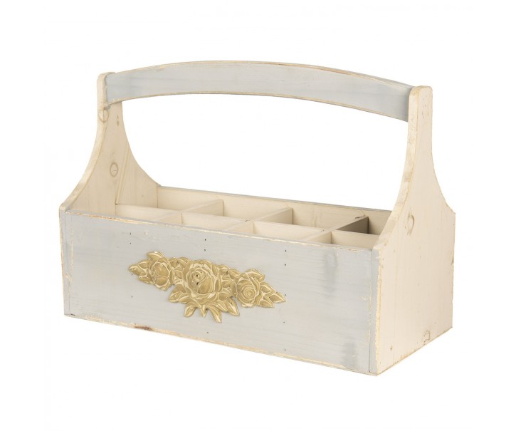 Dřevěný podnos s boxy - 45*21*34 cm Clayre & Eef