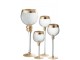 Skleněný svícen na noze s popraskáním Gold - Ø 9*30cm J-Line by Jolipa