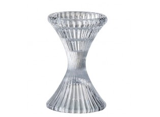 Skleněný točivý svícen Ribbed medium - Ø 10*15cm