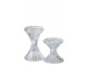 Skleněný točivý svícen Ribbed medium - Ø 10*15cm J-Line by Jolipa