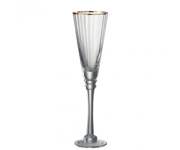 Sklenička na šampaňské Rim Gold - Ø 7*27 cm J-Line by Jolipa