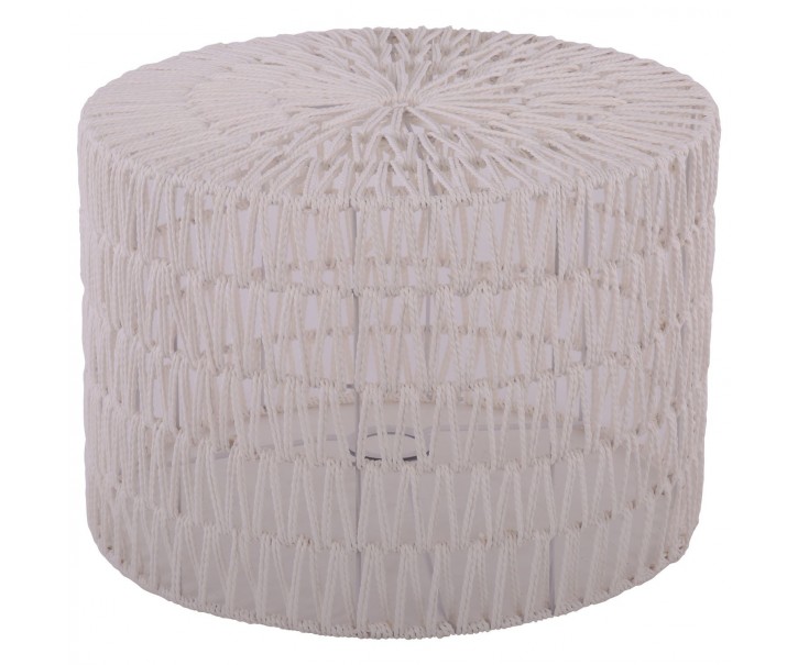 Bílé provázkové stínidlo na stolní lampu Luca cylinder - Ø 40*28cm / E27 Collectione