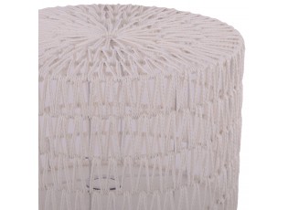 Bílé provázkové stínidlo na stolní lampu Luca cylinder - Ø 40*28cm / E27