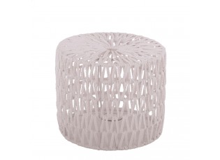 Bílé provázkové stínidlo na stolní lampu Luca cylinder - Ø 25*21,5cm / E27