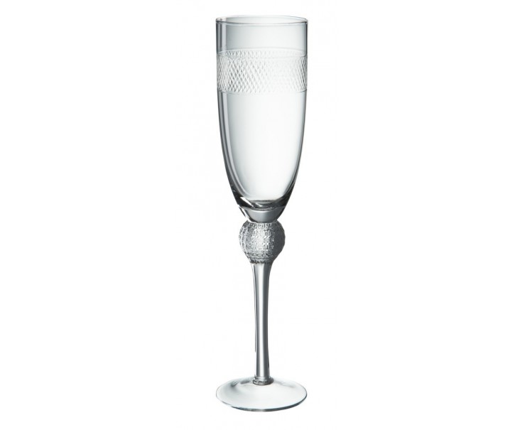 Sklenička na šampaňské s proužkem Flute ∅ *6*26 cm J-Line by Jolipa