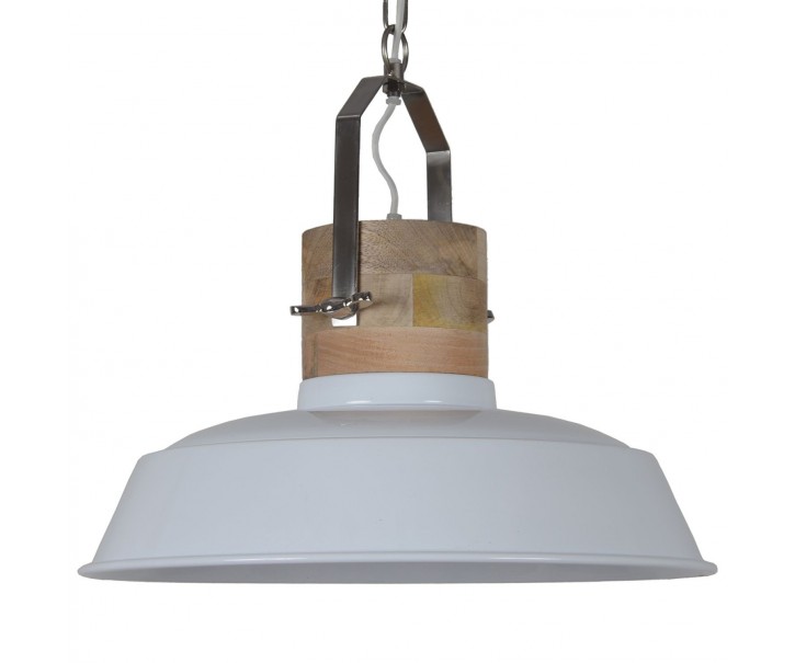 Bílé závěsné kovové retro světlo Loreto white - Ø 62 *43 cm Collectione