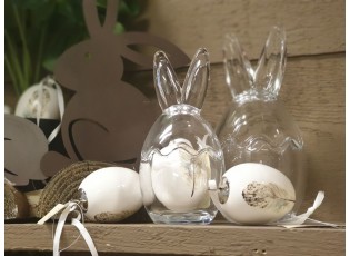 Skleněná nádoba s víkem Vajíčko - Ø 6*9 cm