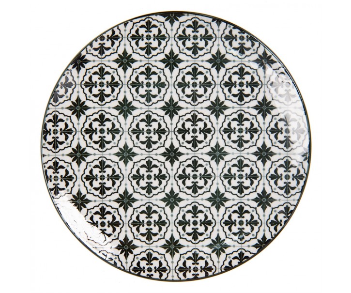 Černý dezertní talíř Blackor - Ø 21 cm Clayre & Eef