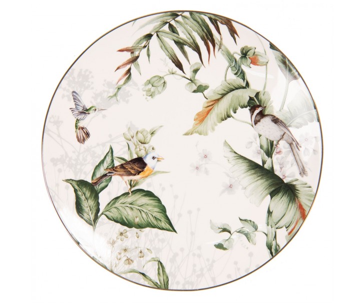 Dezertní talíř Tropical birds - Ø 20*2 cm Clayre & Eef