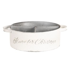 Bílý plechový zásobník s boxy - 36*28*10 cm