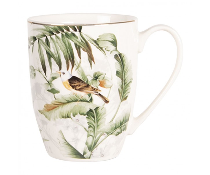 Porcelánový hrneček Tropical birds - 0.36L Clayre & Eef