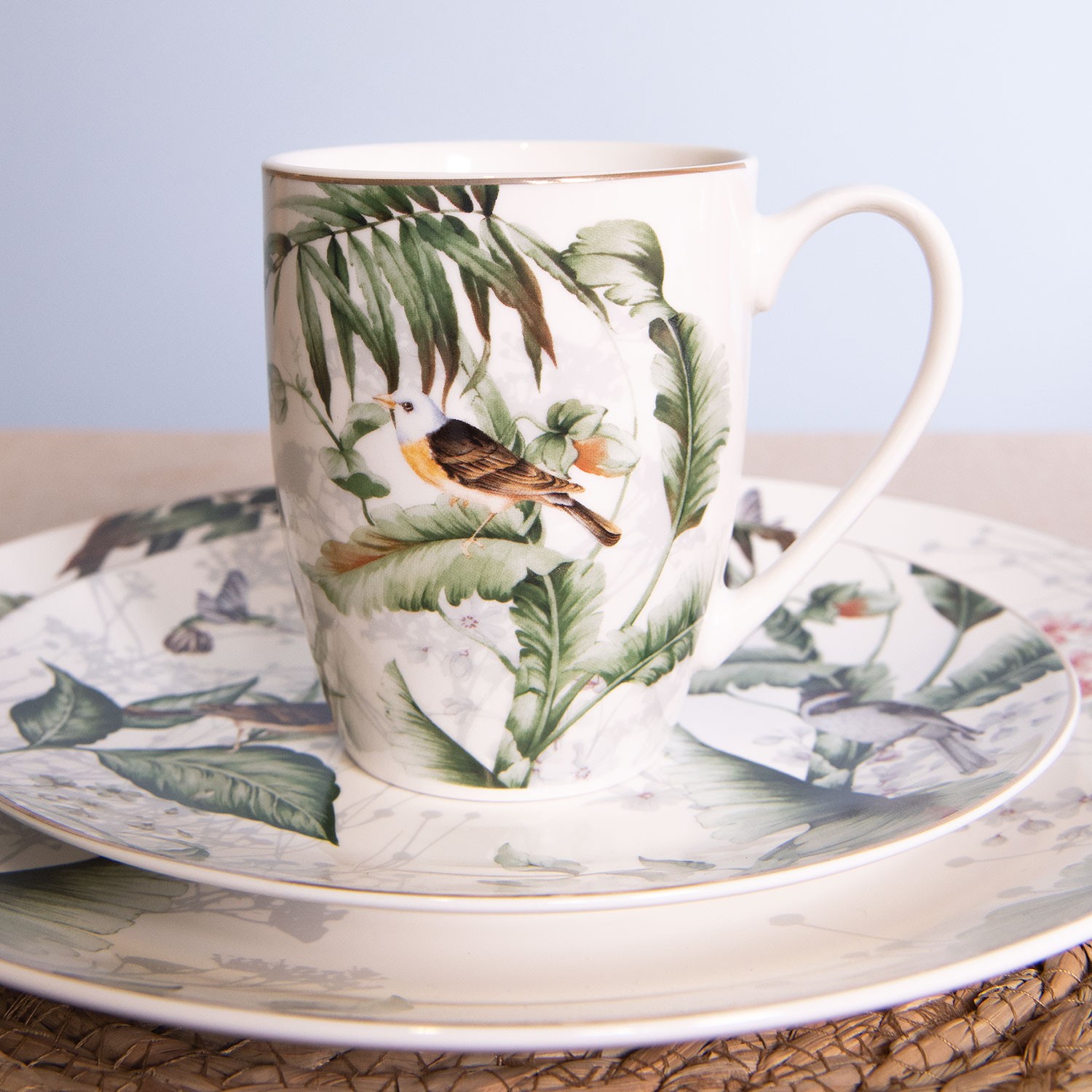 Porcelánový hrneček Tropical birds - 0.36L Clayre & Eef Porcelánový hrneček Tropical birds - 0.36L Clayre & Eef