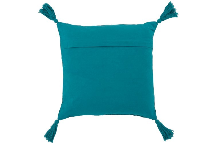 Tyrkysový polštář Fayola s třásněmi - 45*45 cm J-Line by Jolipa Tyrkysový polštář Fayola s třásněmi - 45*45 cm J-Line by Jolipa