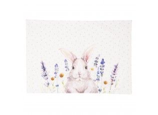Textilní prostírání Lavander Fields s králíčkem - 48*33 cm - 6ks