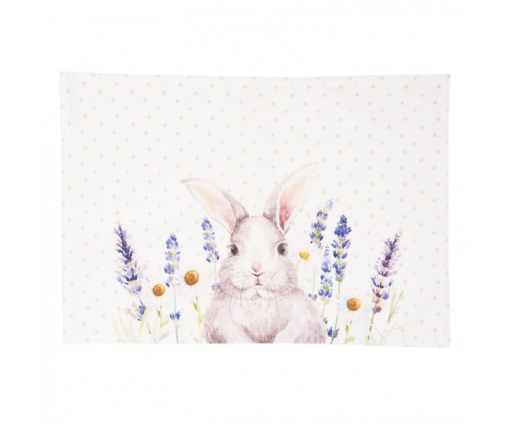 Textilní prostírání Lavander Fields s králíčkem - 48*33 cm - 6ks Clayre & Eef
