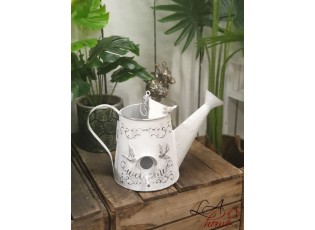 Bílá dekorační ptačí budka ve tvaru konve - 37*21*23 cm