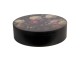 Černý dřevěný úložný box s růžemi - Ø 25*7 cm Clayre & Eef