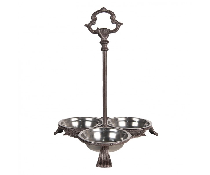 Misky v kovovém stojanu s úchytem - 31*30*37 cm / 3*0,5L Clayre & Eef