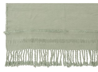 Zelený pléd Tassel s třásněmi - 130*170 cm
