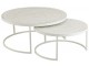 Set 2 bílých kovových stolků s ornamentovou deskou - Ø79*36 cm J-Line by Jolipa