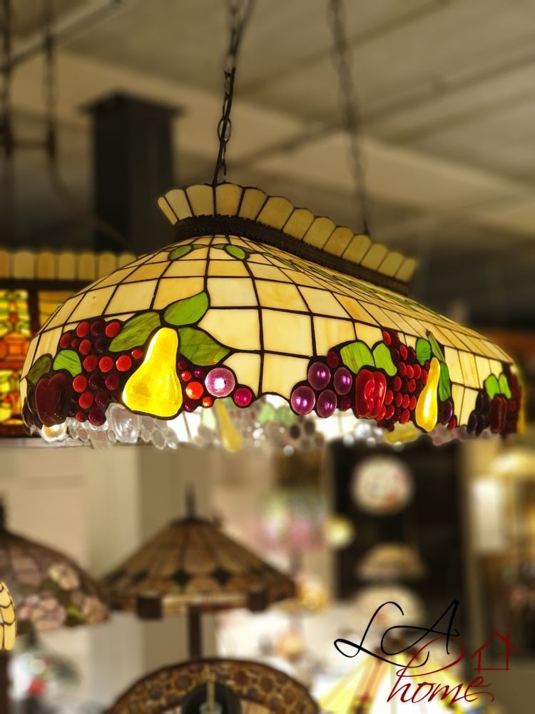 Závěsné svítidlo Tiffany Fruits - 94*41*115 cm 3x E27 / Max 60W Clayre & Eef Závěsné svítidlo Tiffany Fruits - 94*41*115 cm 3x E27 / Max 60W Clayre & Eef